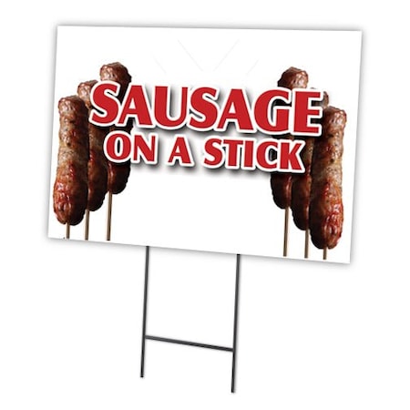 Signmission Sausage On A Stick Yard Sign & Stake outdoor plastic coroplast window, C-1824-DS-Sausage On A Stick C-1824-DS-Sausage On A Stick